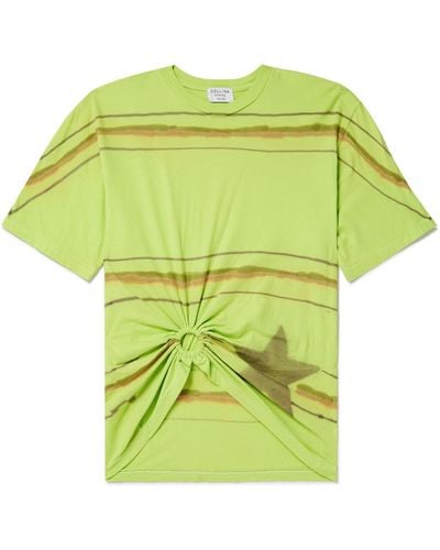 Collina Strada Cropped Striped Cotton-jersey T-shirt - Green