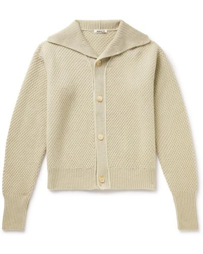 AURALEE Honeycomb-knit Baby Cashmere Cardigan - White