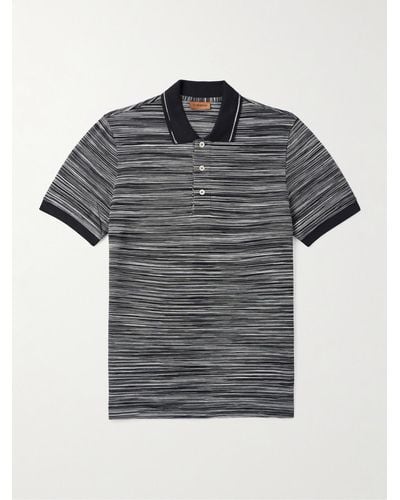 Missoni Space-dyed Cotton-piqué Polo Shirt - Grey