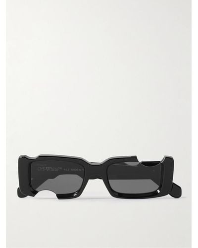 Off-White c/o Virgil Abloh Cady Sonnenbrille mit rechteckigem Rahmen aus Azetat mit Cut-outs - Schwarz