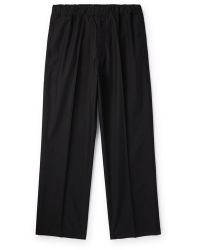 Moncler Straight-leg Cotton-blend Poplin Pants - Black