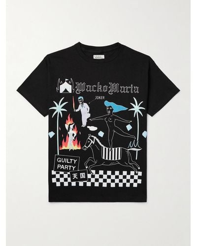 Wacko Maria T-Shirt aus Baumwoll-Jersey mit Logoprint - Schwarz