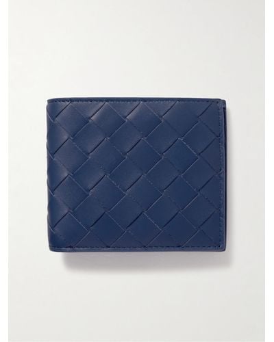 Bottega Veneta Intrecciato Leather Billfold Wallet - Blue