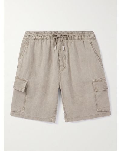 Vilebrequin Baie Straight-leg Linen Drawstring Cargo Shorts - Natural