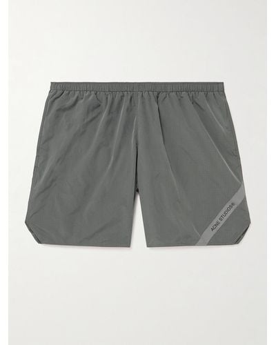 Acne Studios Walter Wide-leg Logo-print Ripstop Swim Shorts - Grey