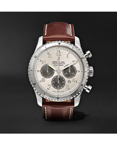 Breitling Navitimer 8 B01 Automatic Chronograph 43mm Stainless Steel And Leather Watch - White