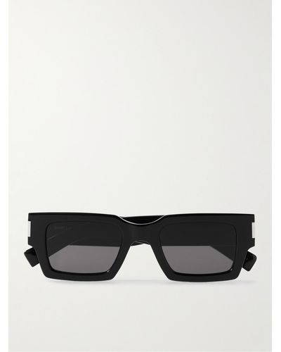 Saint Laurent Rectangular-frame Acetate Sunglasses - Black