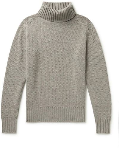 STÒFFA Ribbed Cashmere Rollneck Sweater - Gray