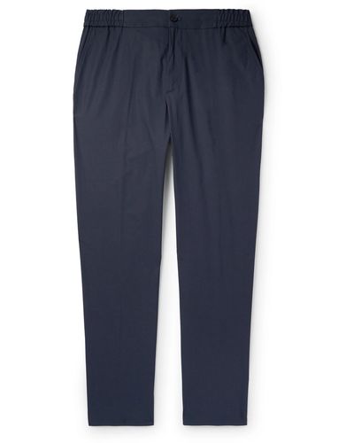 Etro Straight-leg Cotton-blend Poplin Pants - Blue