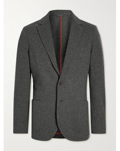 Loro Piana Slim-fit Unstructured Virgin Wool And Cashmere-blend Jersey Blazer - Grey