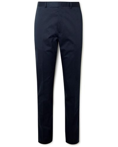 Kingsman Straight-leg Cotton-blend Twill Pants - Blue