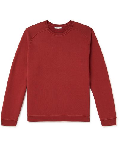 Boglioli Garment-dyed Cotton-jersey Sweatshirt - Red