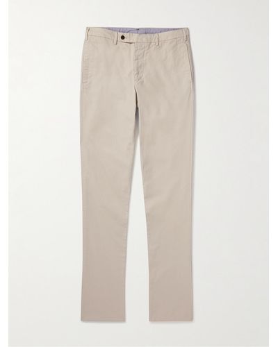 Sid Mashburn Slim-fit Straight-leg Garment-dyed Cotton-twill Trousers - Natural