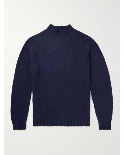 De Bonne Facture Wool-bouclé Sweater - Blue