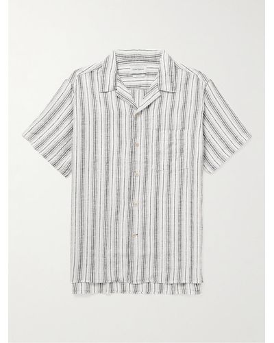 Oliver Spencer Havana Camp-collar Striped Linen Shirt - White