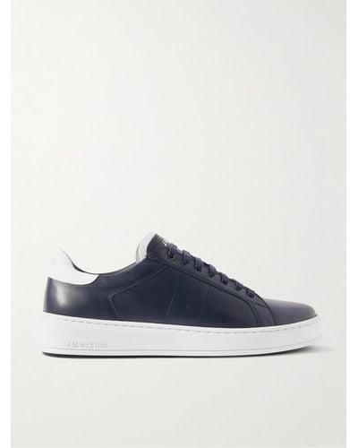 J.M. Weston On Time Leather Trainers - Blue