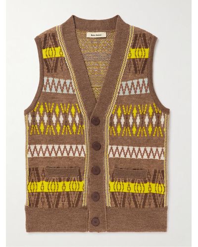 Wales Bonner Freedom Jacquard-knit Virgin Wool-blend Vest - Yellow