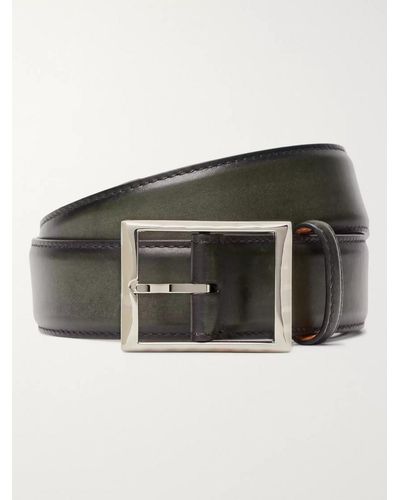 Berluti 4cm Green Polished-leather Belt