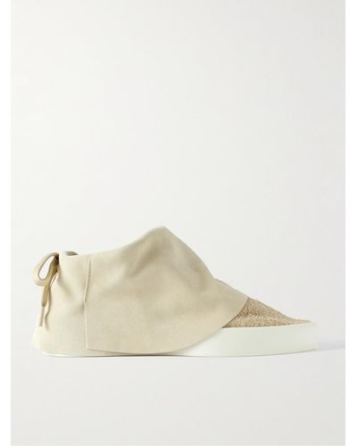 Fear Of God Moc Low Layered Distressed Suede Trainers - Natural