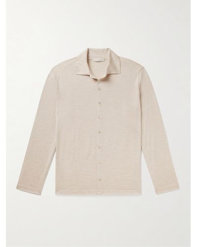 Saman Amel Cashmere And Silk-blend Shirt - Natural