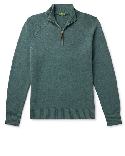 Sid Mashburn Cashmere Half-zip Sweater - Green