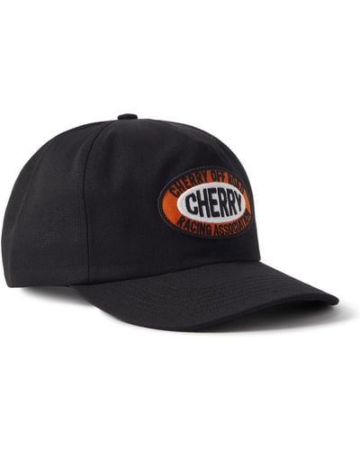 CHERRY LA Logo-appliquèd Cotton-twill Baseball Cap - Black
