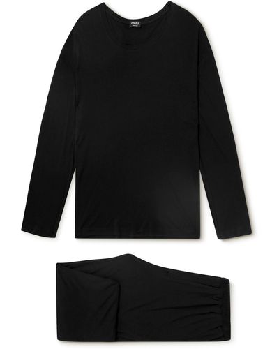 Zegna Lyocell Pajama Set - Black