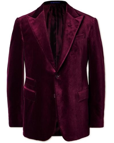 Ralph Lauren Purple Label Cotton-velvet Tuxedo Jacket - Purple