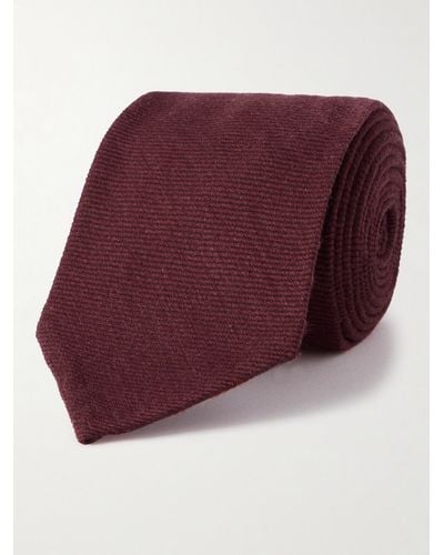 Rubinacci Krawatte aus Twill aus einer Seiden-Wollmischung - Lila