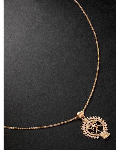 Shamballa Jewels Dancing Shiva 18-karat Gold Diamond Pendant Necklace - Black