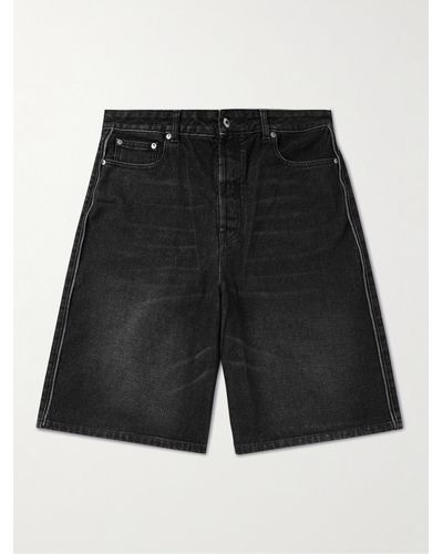 Off-White c/o Virgil Abloh Wide-leg Zip-detailed Denim Shorts - Black