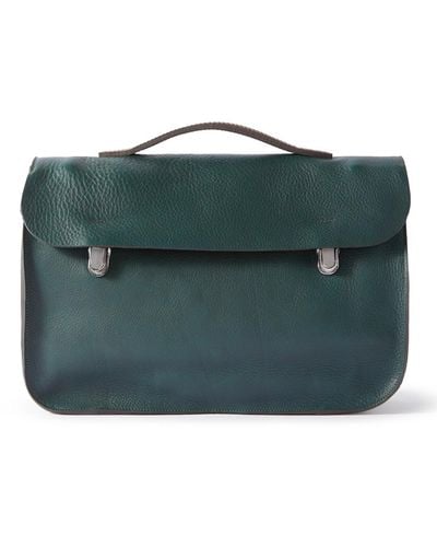 Bleu De Chauffe Groucho Full-grain Leather Briefcase - Green