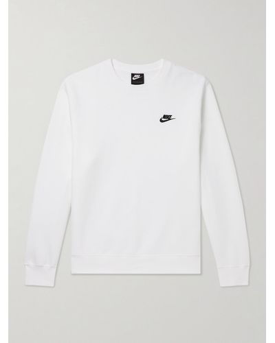 Nike Felpa in jersey di misto cotone con logo ricamato NSW - Bianco