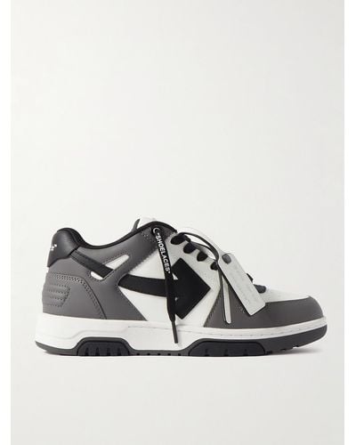 Off-White c/o Virgil Abloh Out Of Office Leather Sneakers - Grey