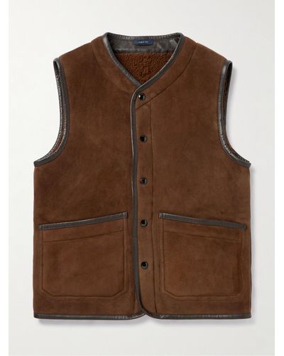 Drake's Gilet in shearling - Marrone