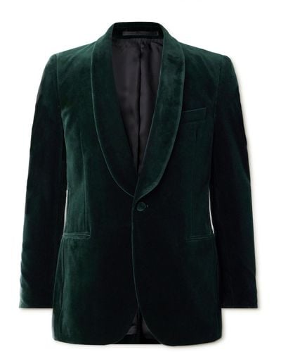 MR P. Cotton-blend Velvet Tuxedo Jacket - Green