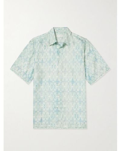 Dries Van Noten Camicia in seta stampata - Blu