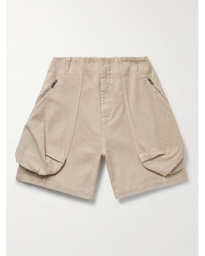 Jacquemus Croissant Wide-leg Cotton-canvas Cargo Shorts - Natural