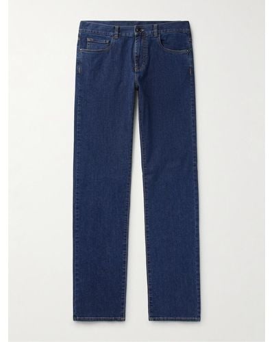 Canali Jeans slim-fit a gamba dritta - Blu
