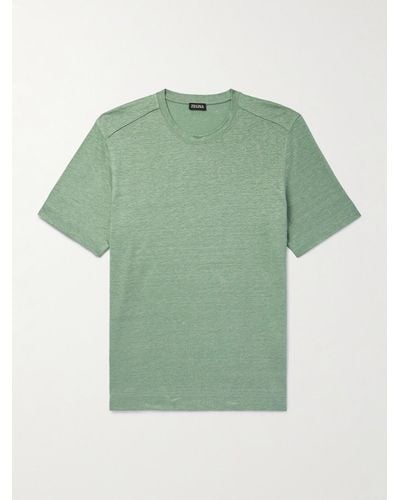 ZEGNA Linen-jersey T-shirt - Green