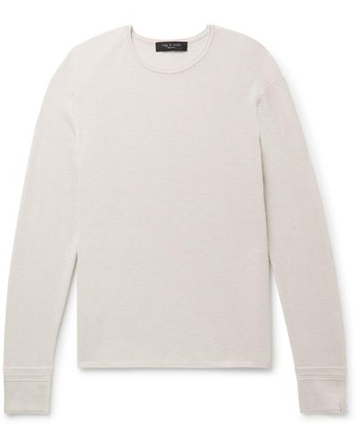 Rag & Bone Martin Slim-fit Merino Wool-blend Sweater - White