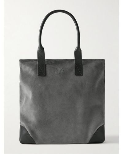 Bennett Winch Leather-trimmed Suede Tote Bag - Black