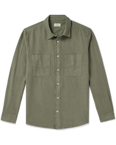 Altea Brando Cotton-twill Shirt - Green
