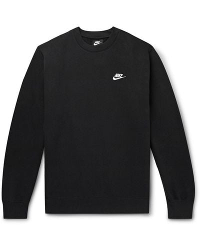 Nike Sportswear Club Cotton-blend Jersey Sweatshirt - Black