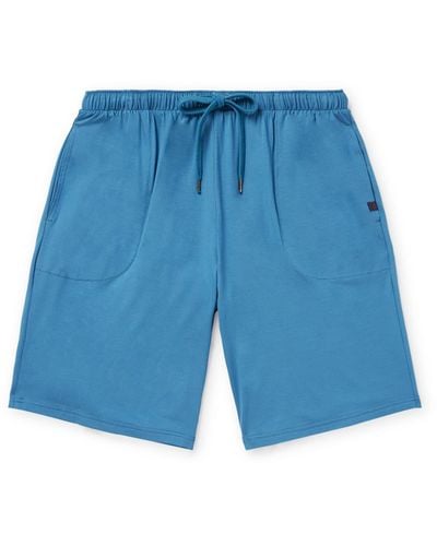 Derek Rose Basel 15 Straight-leg Stretch-modal Jersey Drawstring Shorts - Blue