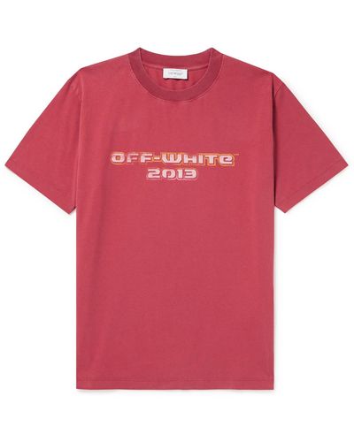 Off-White c/o Virgil Abloh Digit Baccus Logo-print Cotton-jersey T-shirt - Pink