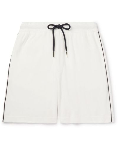 Moncler Straight-leg Piped Cotton-terry Drawstring Shorts - White