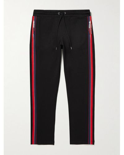 Moncler Straight-leg Striped Cotton-jersey Sweatpants - Black