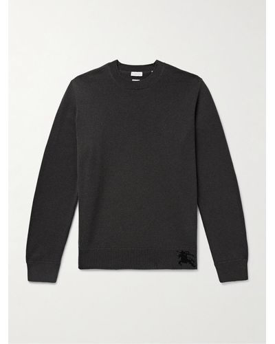 Burberry Logo-intarsia Cashmere Sweater - Black