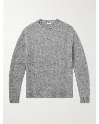 Massimo Alba Alder Brushed Mohair And Silk-blend Sweater - Grey
